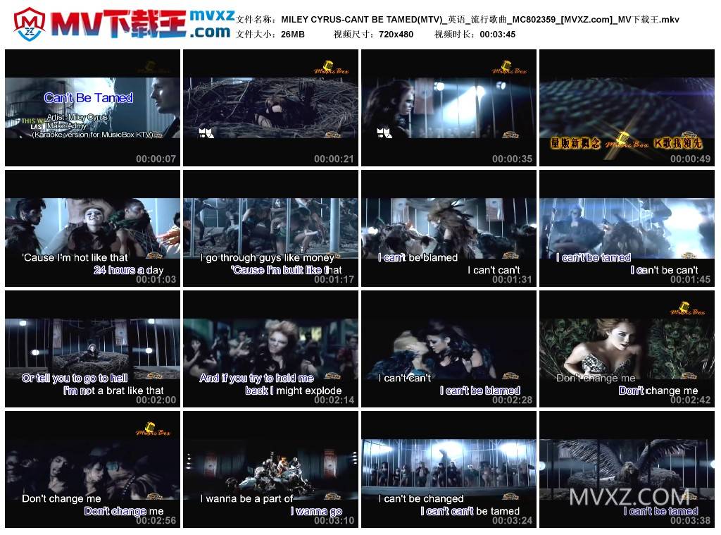 MILEY CYRUS-CANT BE TAMED(MTV)_英语_流行歌曲_MC802359